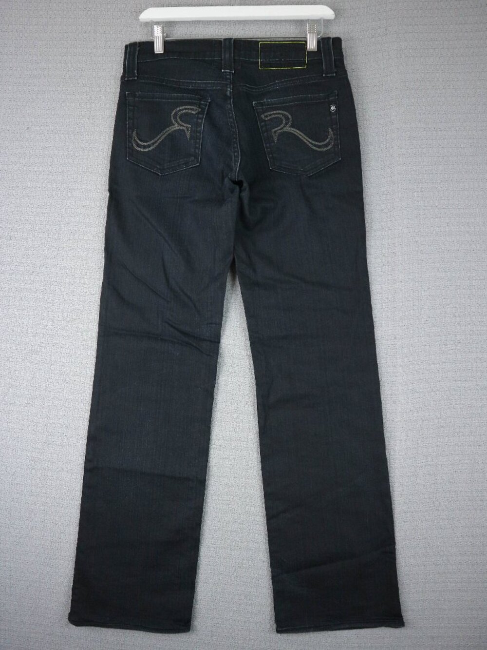 Rock & Repulic Waxed Straight Cut Denim Jeans Dark Mens 32W